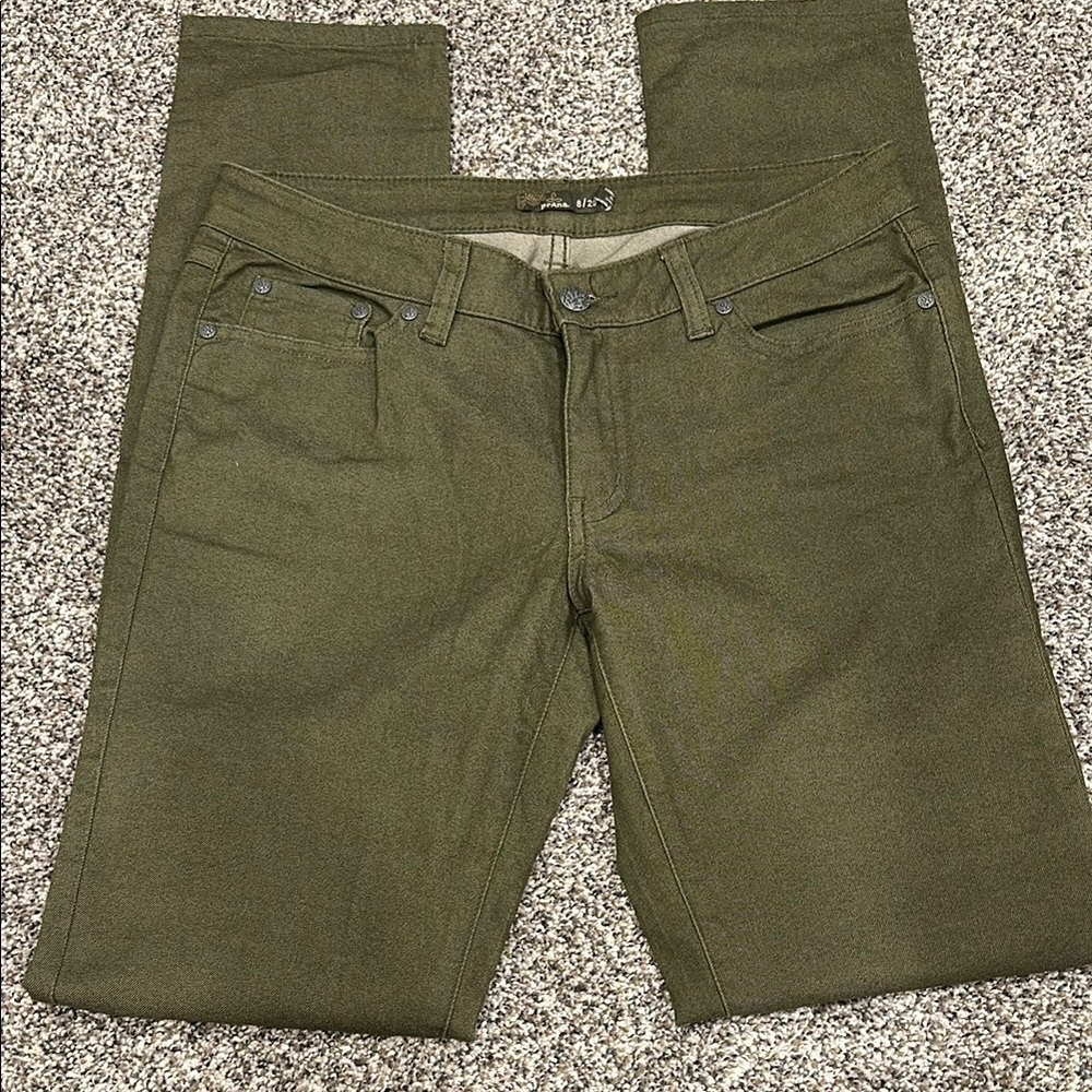 Prana Green Straight Leg Jeans Classic Design
